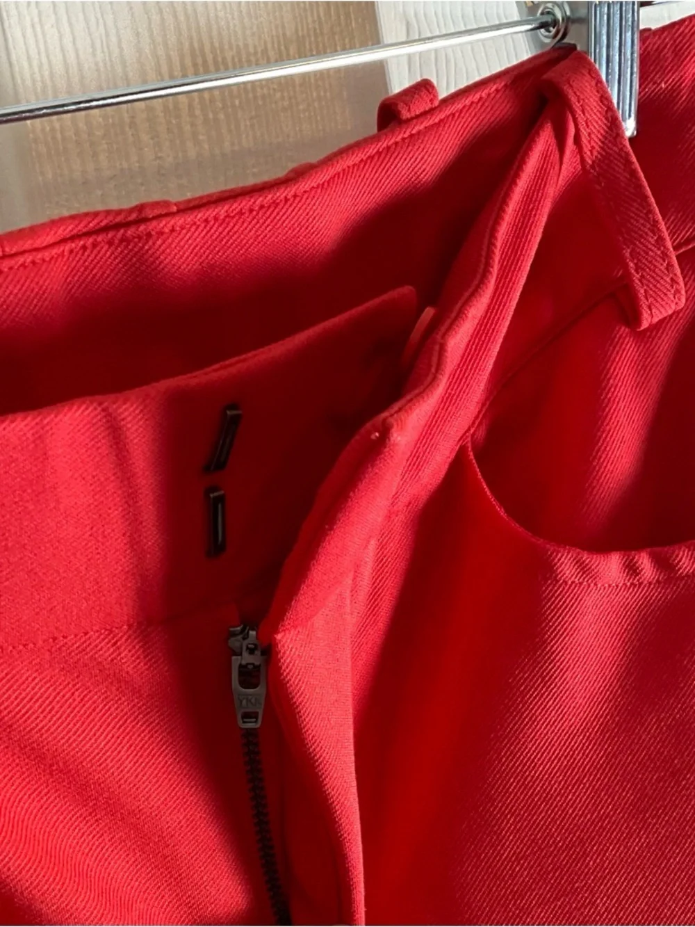 Free People Bette Super Slim Capris Red Split Hem Pants Size 8 Tailored